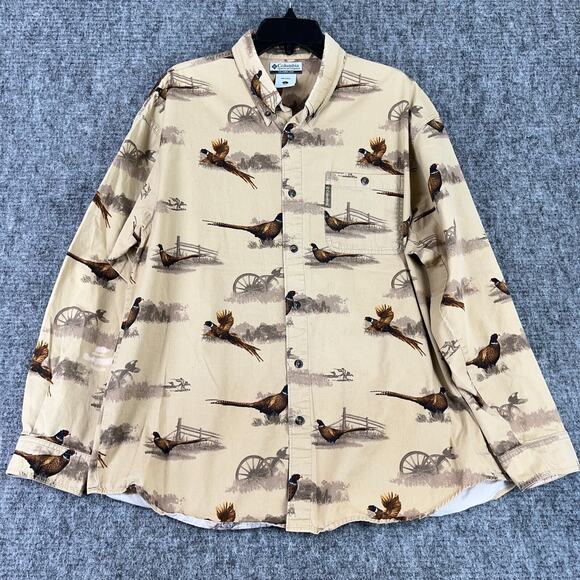 Columbia‎ Shirt Mens L Pheasant Hunting Ranch Western Homestead River Lodge - Picture 1 of 10